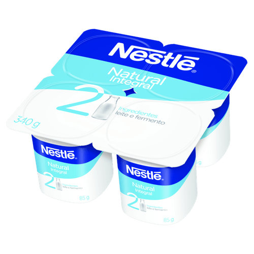 Iogurte Integral Natural Nestlé Bandeja 340g 4 Unidades de 85g Cada