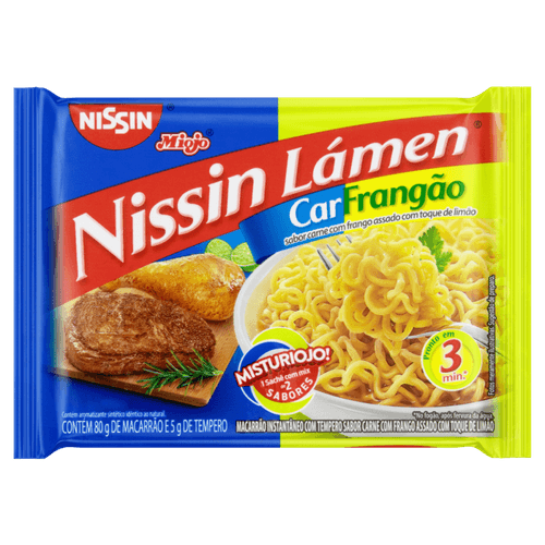 Macarrão Instantâneo Lámen Carfrangão Nissin Miojo Misturiojo Pacote 85g