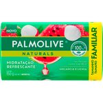 Sabonete-Nutritivo-em-Barra-Hidratacao-Refrescante-Melancia-e-Lichia-Palmolive-Naturals-Envoltorio-150g-Tamanho-Familiar