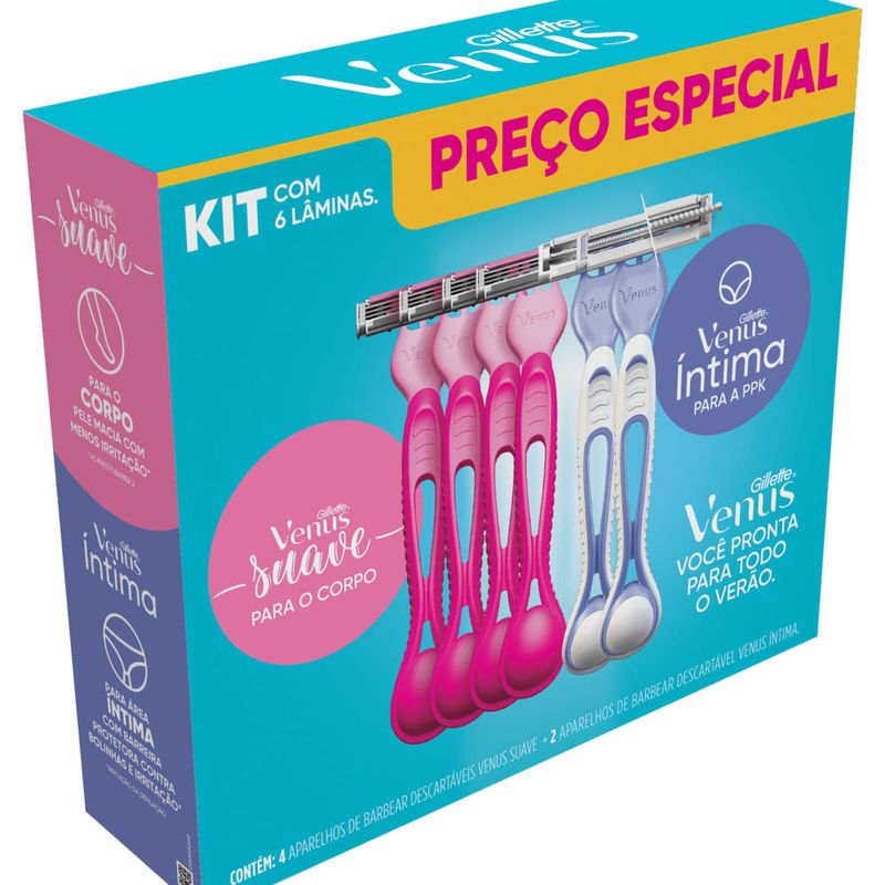 Kit-4-Aparelhos-Descartaveis-para-Depilar-Suave---2-Intima-Gillette-Venus-Preco-Especial