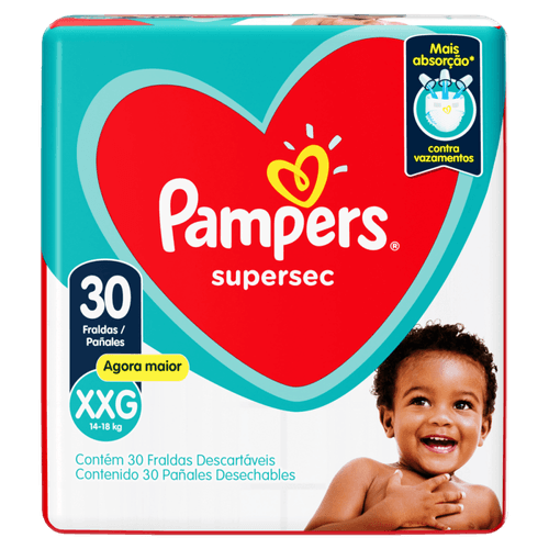 Fralda Pampers Supersec Xxg 30un