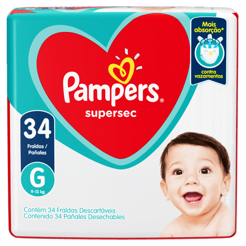 Fralda Pampers Supersec G 34un