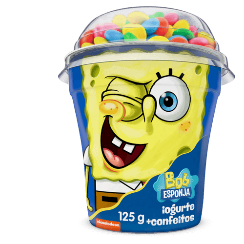 Iogurte Creme Tradicional com Confeito Bob Esponja Elegê Copo 125g