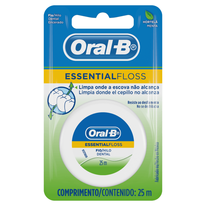 Fio-Dental-Encerado-Menta-Oral-B-Essential-Floss-25m