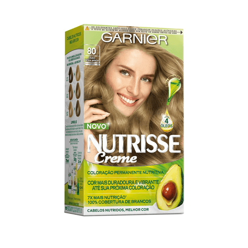 Coloração Garnier Nutrisse Creme 80 Louro Pátria Amada