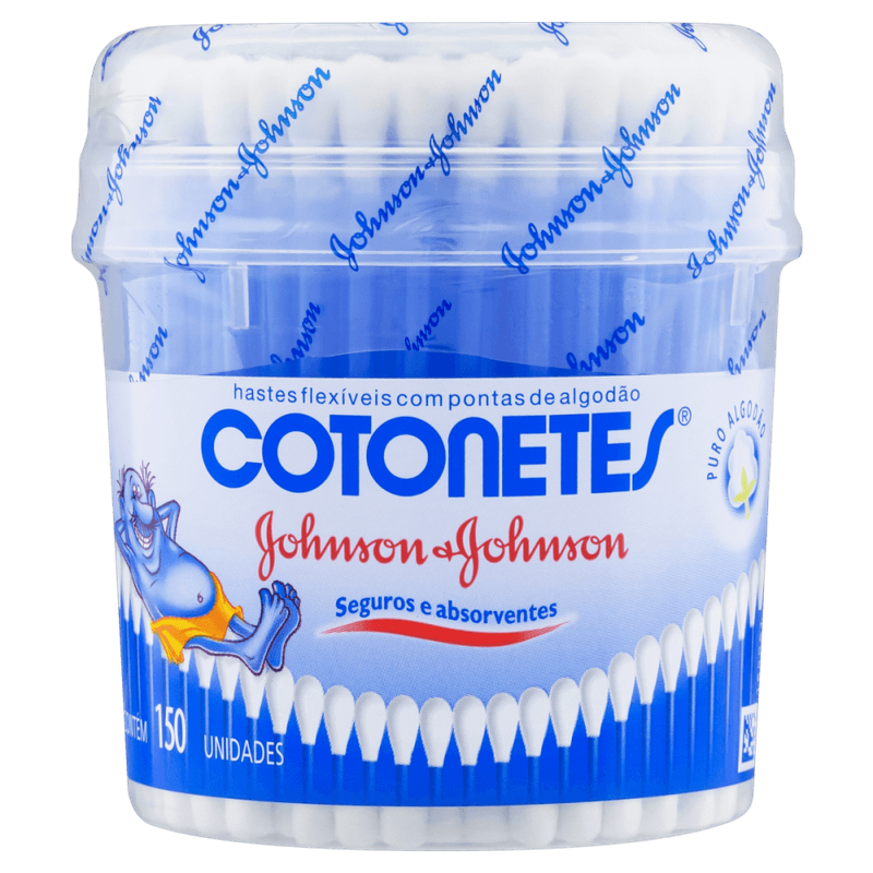 Hastes-Flexiveis-com-Ponta-de-Algodao-Johnson---Johnson-Cotonetes-Pote-150-Unidades