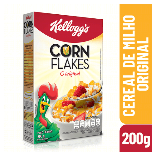Cereal Matinal Original com Flocos de Milho Kellogg's Corn Flakes Caixa 200g
