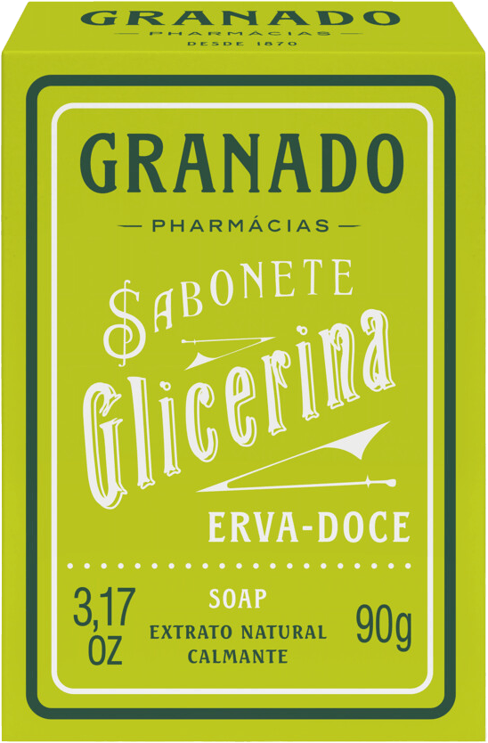 Sabonete-em-Barra-de-Glicerina-Extrato-Natural-Erva-Doce-Calmante-Granado-Caixa-90g