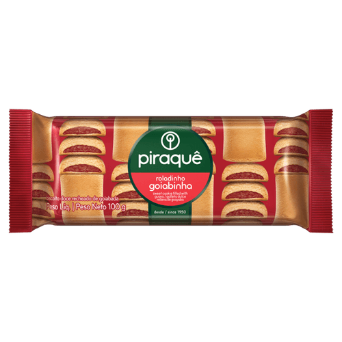 Biscoito Piraquê Roladinho Com Recheio de Goiaba 80 g