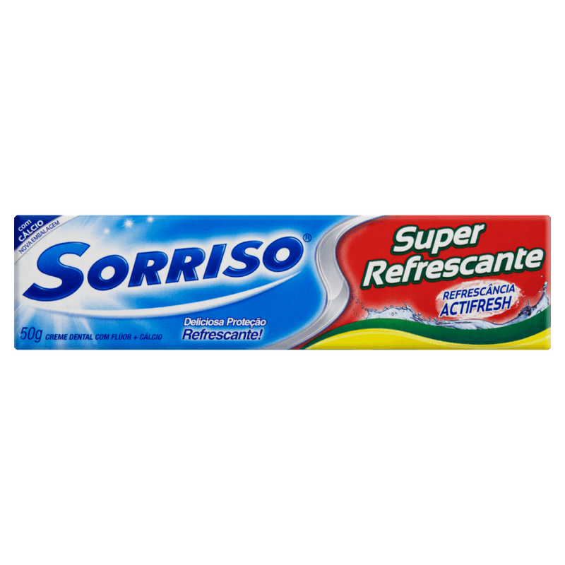 Creme-Dental-com-Fluor-e-Calcio-Sorriso-Super-Refrescante-Caixa-50g