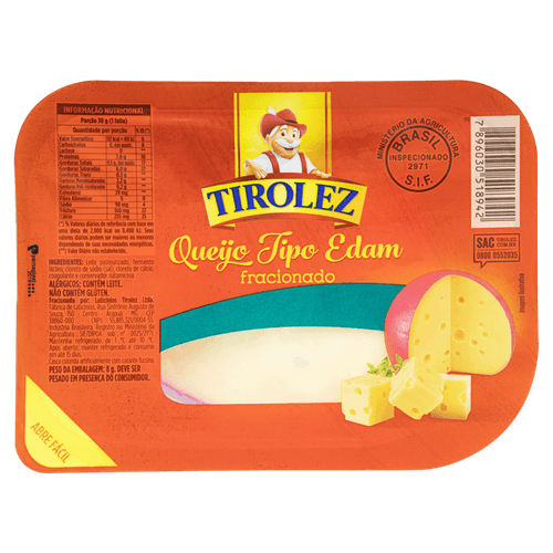Queijo Edam Fracionado Tirolez 340g