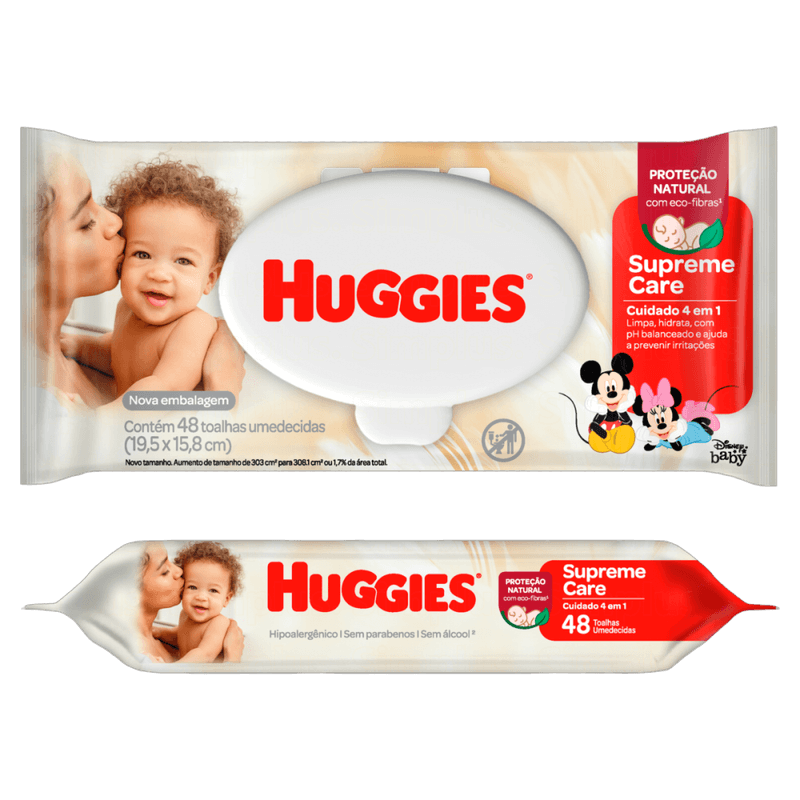 Toalha-Umedecida-Infantil-Disney-Baby-Huggies-Supreme-Care-Pacote-48-Unidades