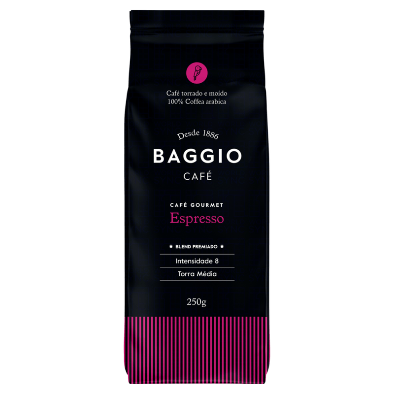 Cafe-Torrado-e-Moido-Espresso-100--Arabica-Baggio-Pacote-250g