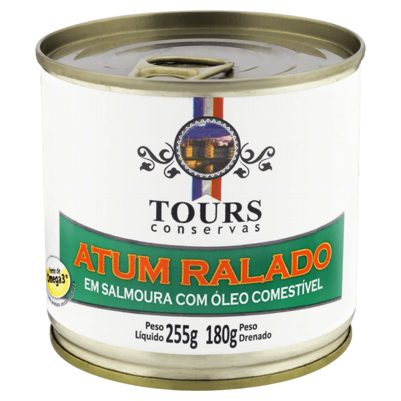 Atum-Ralado-em-Salmoura-e-Oleo-Comestivel-Tours-Conservas-Lata-Peso-Liquido-255g-Peso-Drenado-180g