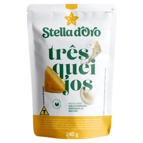 Molho Três Queijos Parmesão, Gorgonzola e Gruyere Stella D'oro Sachê 240g