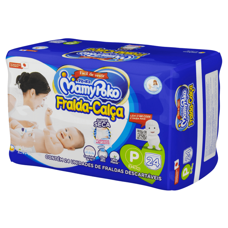 Fralda-Descartavel-Infantil-Super-Seca-Calca-MamyPoko-P-3-a-9kg-Pacote-24-Unidades