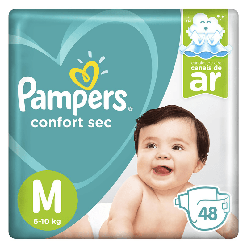 Fralda-Descartavel-Infantil-Pampers-Confort-Sec-M-6-a-10kg-Pacote-48-Unidades