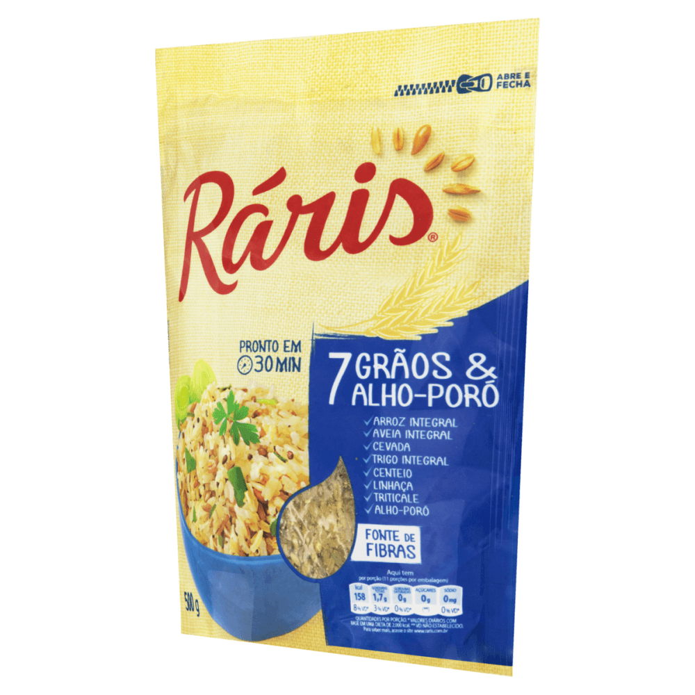 Arroz 7 Grãos & Alho-Poró Ráris Pouch 500g
