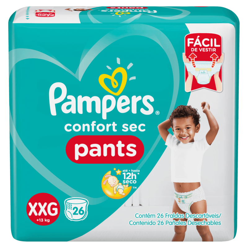 Fralda-Descartavel-Infantil-Pants-Pampers-Confort-Sec-XXG---de-13kg-Pacote-26-Unidades