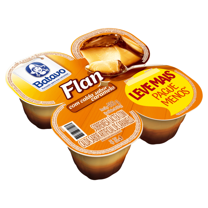 Sobremesa-Lactea-Flan-Calda-Artificial-de-Caramelo-Batavo-Bandeja-400g-4-Unidades-de-100g-Cada-Leve-Mais-Pague-Menos