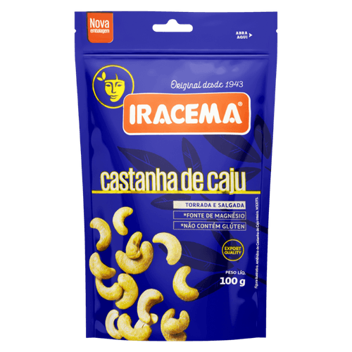 Castanha de Caju Iracema Torrada Salgada Pacote 100g