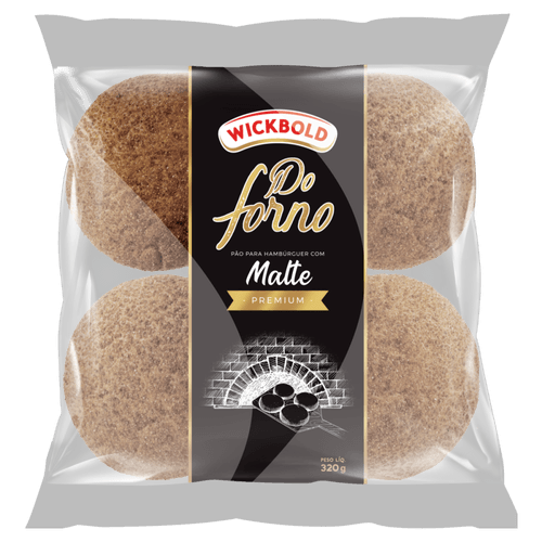 Pão para Hambúrguer com Malte Wickbold Do Forno Premium Pacote 320g