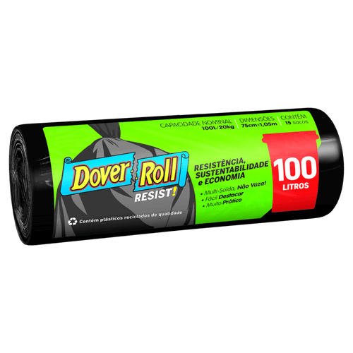 Saco para Lixo 100l Dover Roll Resist 15 Unidades