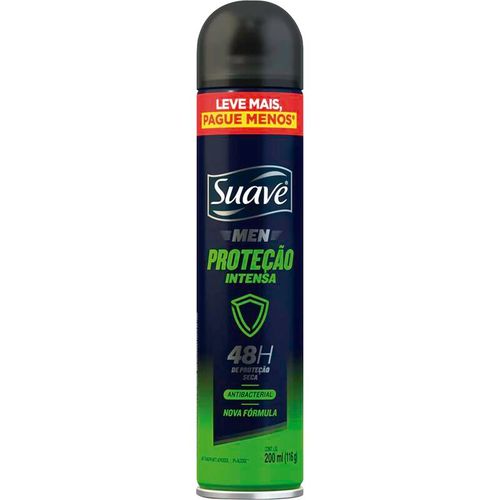 Antitranspirante Aerossol Proteção Intensa Antibacterial 48h de Proteção Suave Men 200ml Spray Leve Mais Pague Menos