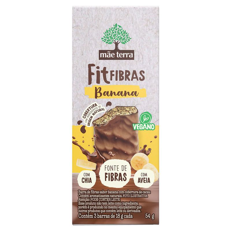 Pack-Barra-de-Fibras-com-Chia-e-Aveia-Vegana-Banana-com-Cobertura-Cacau-Mae-Terra-Fit-Fibras-Caixa-54g-3-Unidades-de-18g-Cada