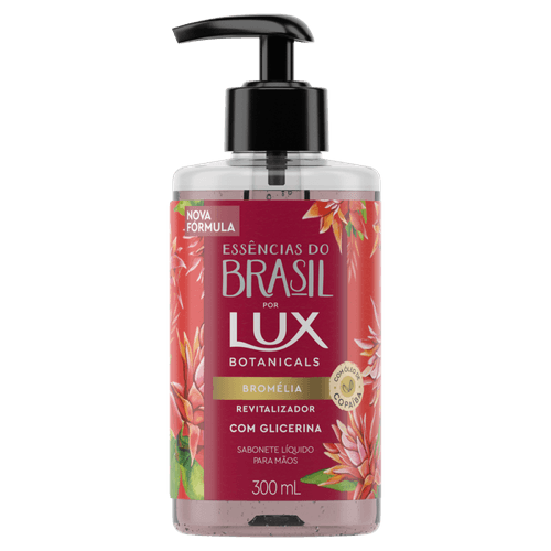 Sabonete Líquido de Glicerina para as Mãos Revitalizador com Óleo de Copaíba Bromélia Lux Botanicals Essências do Brasil Frasco 300ml Pump