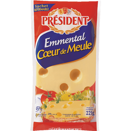 Queijo Emmental Coeur de Meule Président 220g