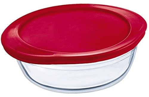 Arcuisine Borosilicate Glass Round Dish With Plastic Lid (10-inch 78oz.)