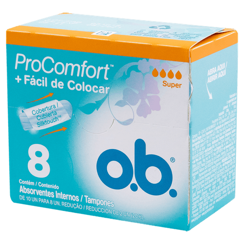 Absorvente Interno O.B. ProComfort Super Caixa 8 Unidades