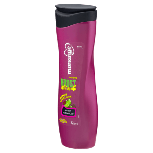 Shampoo Argila Verde, Alecrim e Babosa Monange Boost de Crescimento Frasco 325ml