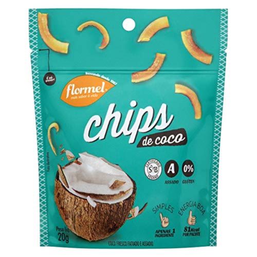 Chips de Coco Fresco Fatiado e Assado Flormel Pouch 20g