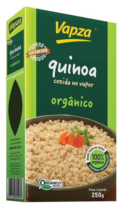 Quinoa Cozida no Vapor Orgânica Vapza Caixa 250g