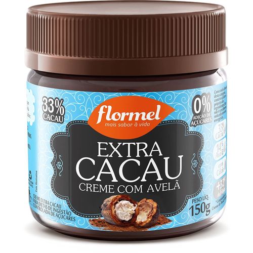 Creme de Avelã Extra Cacau sem Adição de Açúcar Flormel Pote 150g