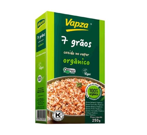 Arroz Cozido no Vapor Orgânico 7 Grãos Vapza Caixa 250g