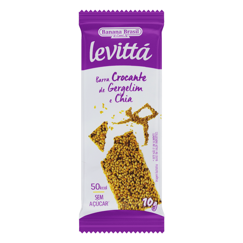 Barra-Crocante-Gergelim-e-Chia-Zero-Acucar-Levitta-Pacote-10g