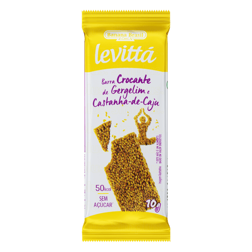 Barra de Cereal Crocante Levita Gergelim e Castanha de Caju 10g