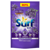 Lava-Roupas Líquido Lavanda Óleos Essenciais 5 em 1 Surf Sachê 900ml Refil