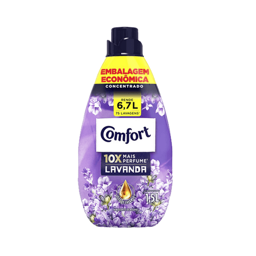 Amaciante de Roupa Concentrado com Óleo de Lavanda Comfort Frasco 1,5l Embalagem Econômica