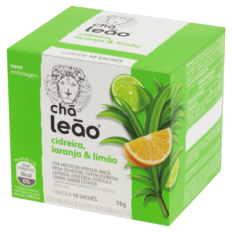 Cha-Misto-de-Capim-Cidreira-Laranja---Limao-Hibisco-Maca-Rosa-Silvestre-Chicoria-e-Estevia-Citrico-Cha-Leao-Caixa-16g-10-Unidades
