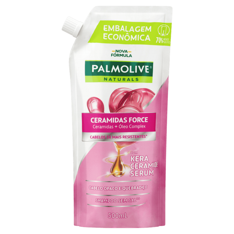 Shampoo-com-Kera-Ceramide-Serum-Palmolive-Naturals-Ceramidas-Force-Sache-500ml-Embalagem-Economica