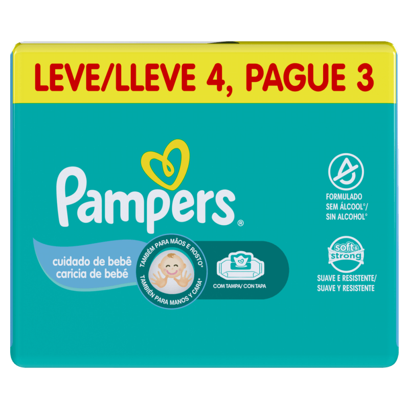 Pack-Lenco-Umedecido-Cuidado-de-Bebe-Pampers-Pacote-Leve-4-Pague-3-Unidades-de-48-Lencos-Cada