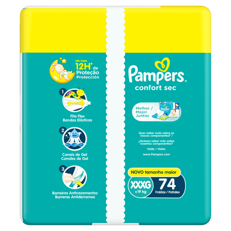 Fralda-Descartavel-Infantil-Pampers-Confort-Sec-XXXG---de-19kg-Pacote-Economico-74-Unidades