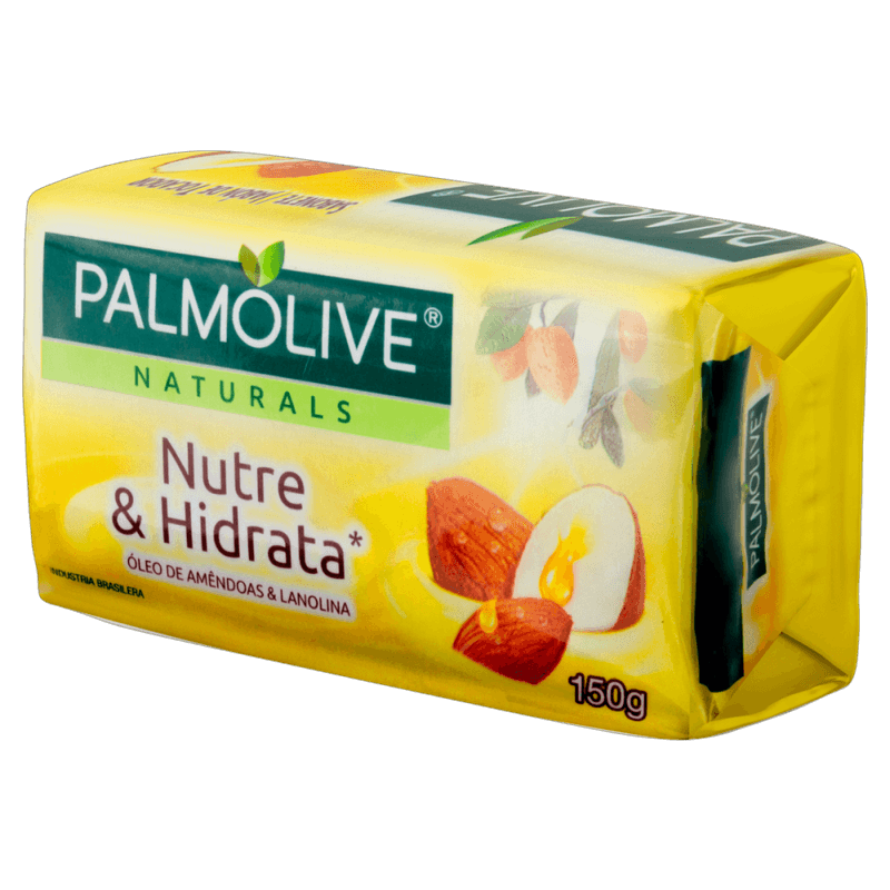 Sabonete-em-Barra-Nutre---Hidrata-Oleo-de-Amendoas---Lanolina-Palmolive-Naturals-Envoltorio-150g