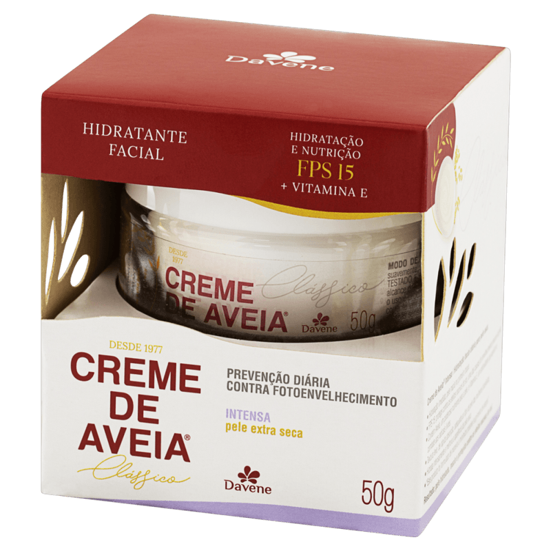 Hidratante-Facial-FPS-15-Intensa-Davene-Creme-de-Aveia-Classico-Caixa-50g