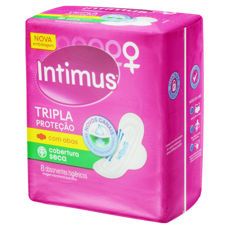 Absorvente-com-Abas-Seca-Intimus-Tripla-Protecao-Pacote-8-Unidades