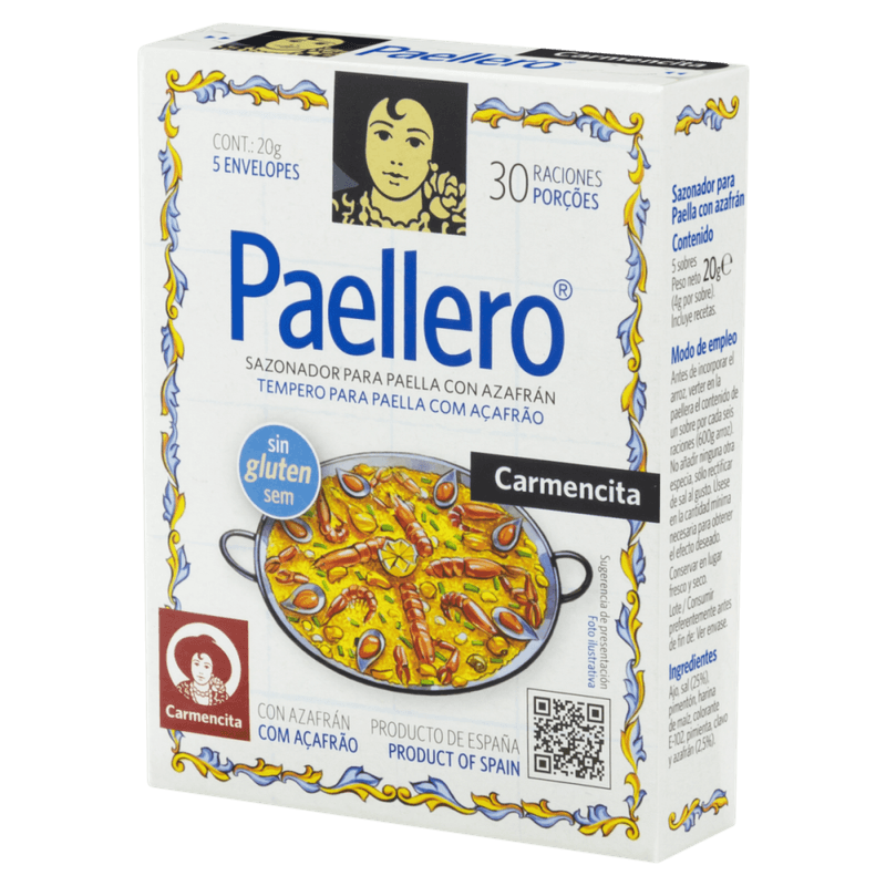 Tempero-em-Po-para-Paella-com-Acafrao-Carmencita-Paellero-Caixa-20g-5-Unidades-de-4g-Cada